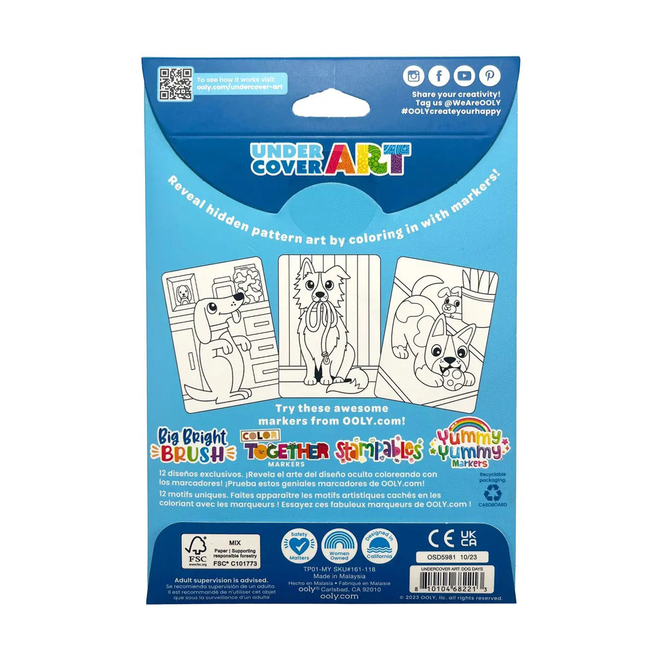 Undercover Art Hidden Patterns Coloring Activity – Dog Days OOLY