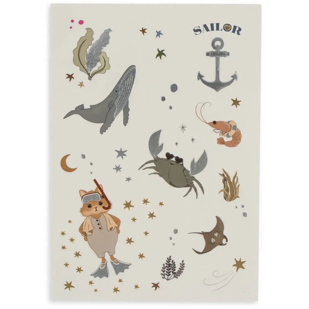 WATER BASED TEMPORARY TATTOOS - Sailor - 3 sheets Konges Slojd