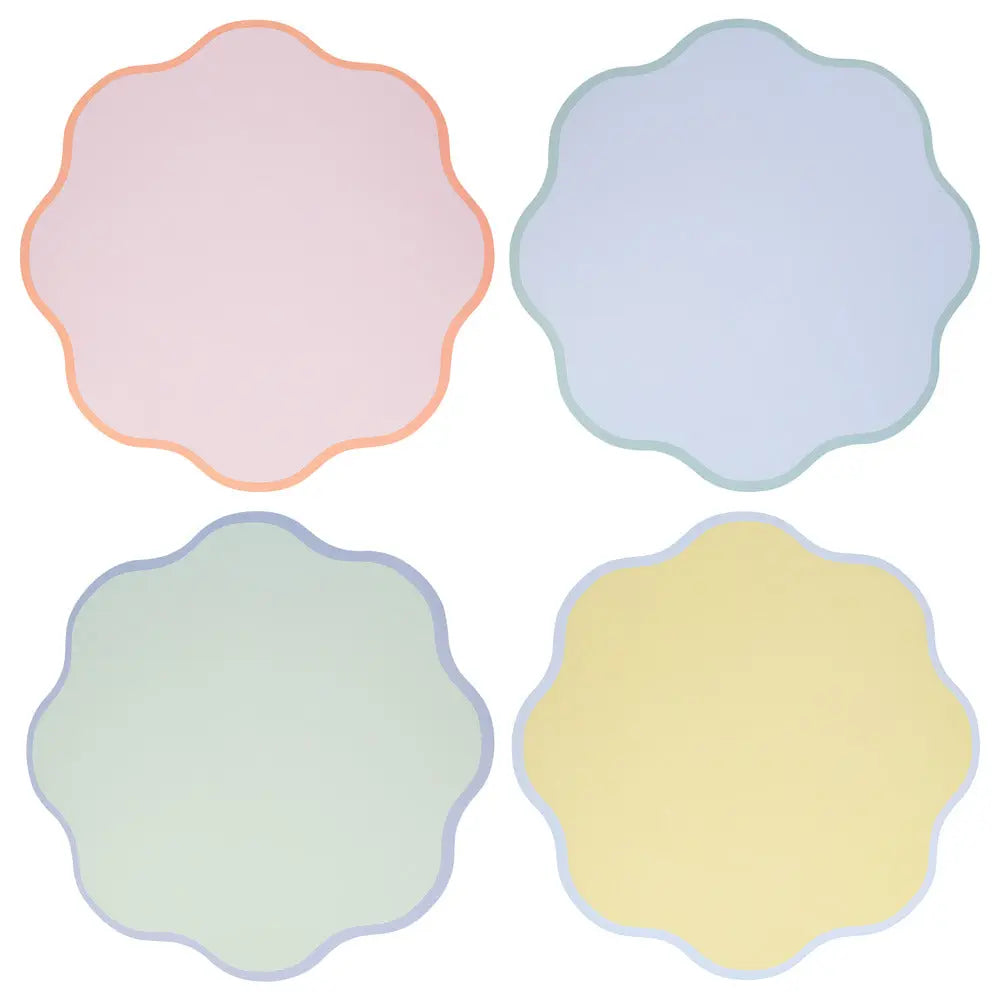 Wavy round paper placemats Meri Meri