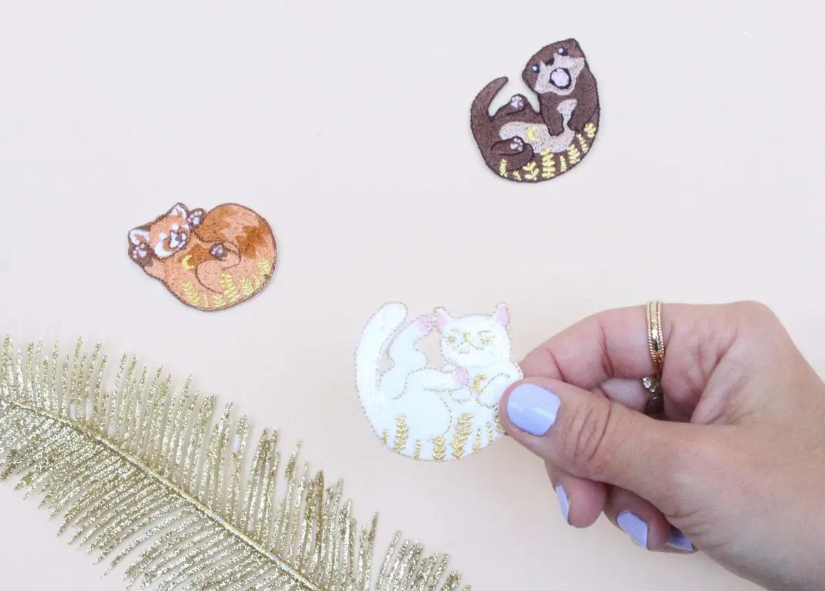 White Cat Iron-On Patch MALICIEUSE