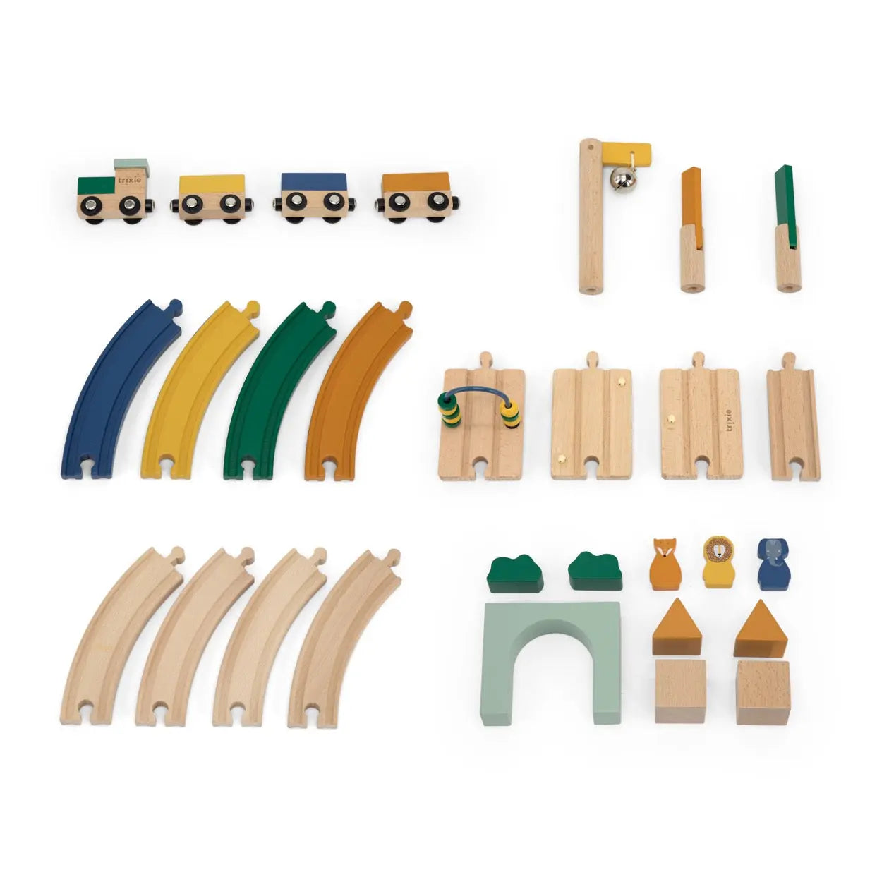 Wooden railway set All Animals Trixie
