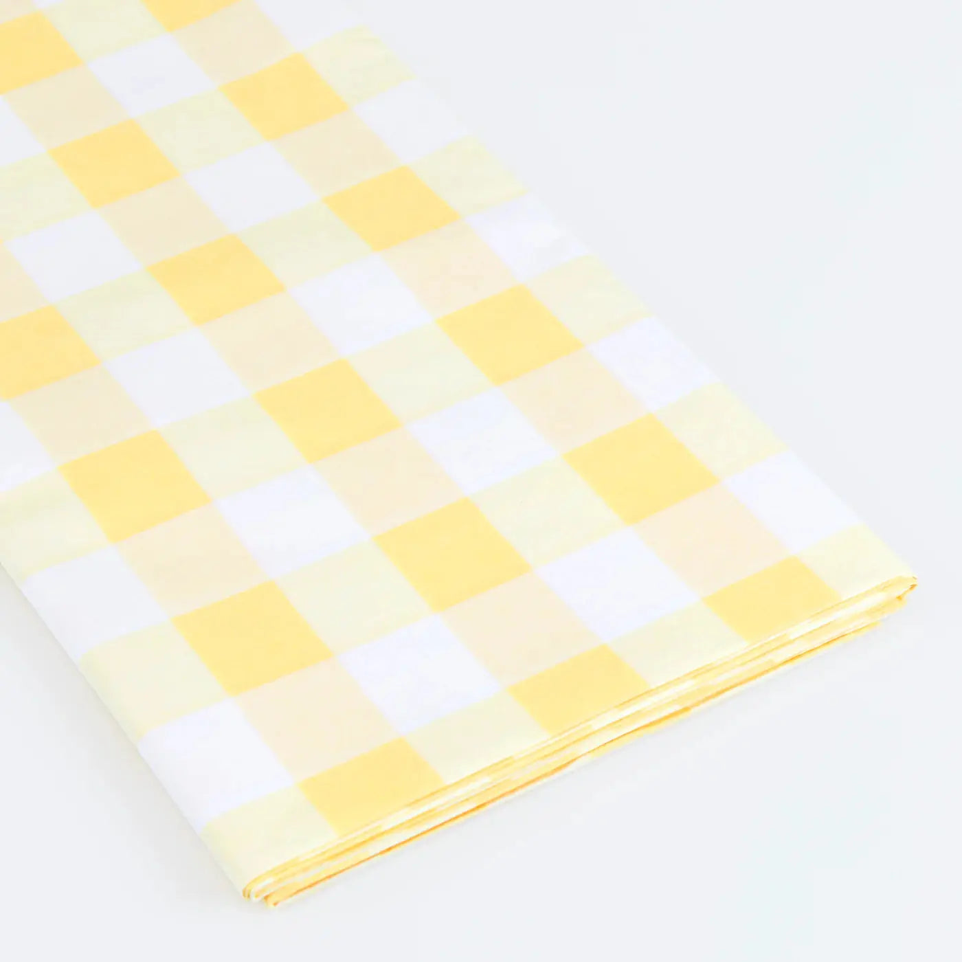 Yellow Gingham Paper Tablecloth Meri Meri