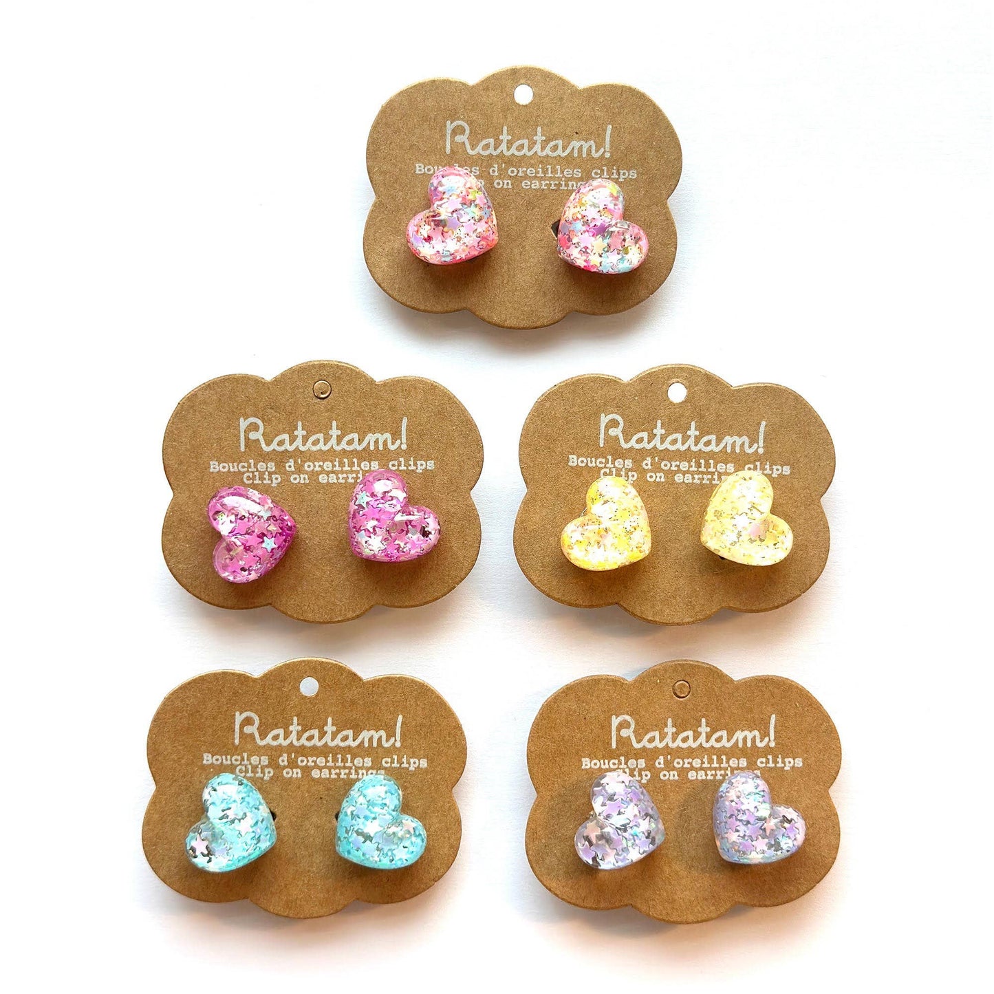 heart clip-on earrings