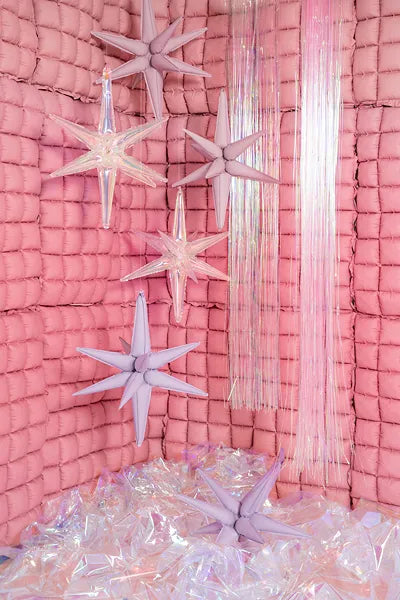 Foil balloon Star 3D, 70cm, light pink