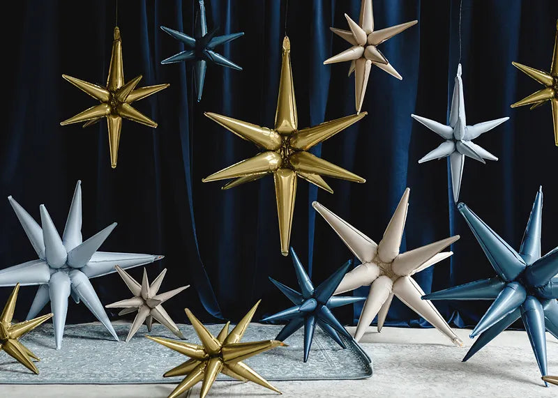 Foil balloon Star 3D, 70cm, misty blue
