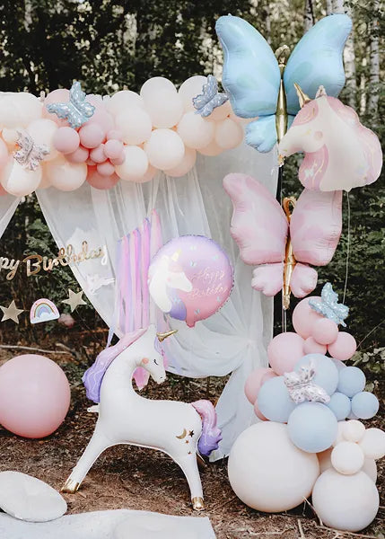 Foil balloon Happy Birthday with unicorn, 35x35 cm, mix