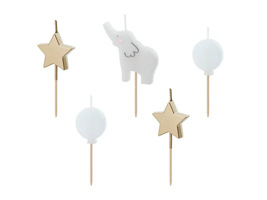 Birthday candles Elephant, 3-5 cm, mix