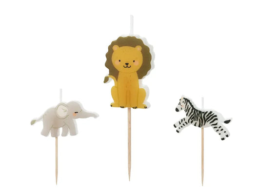 Birthday candles Safari, 3-4.2 cm, mix