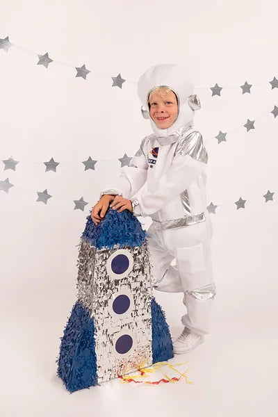 Astronaut costume, white, size 116-128 cm