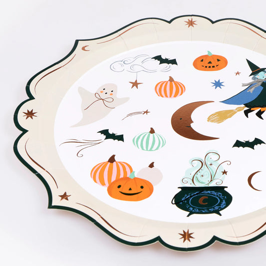 Ornate Edge Halloween Dinner Plates (x 8)