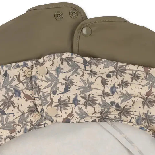 2 pack dinner bib with sleeves - dino blue/overland trek Konges Slojd