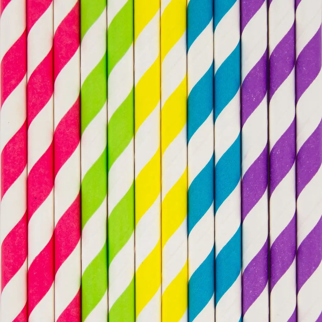 25 striped straws - Multicoloured My Little Day