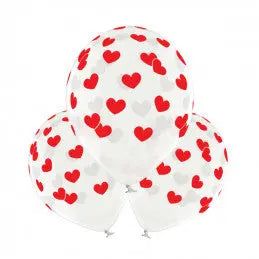 3 Ballons latex transparents COEUR 30 cm cotillons Alsace