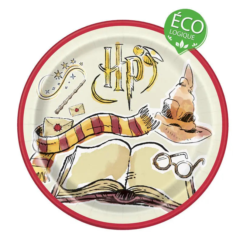 8 Plates 23 cm Harry Potter ECOLOGIQUE Unique