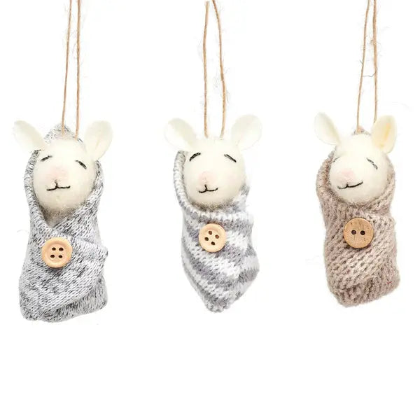 Baby Mice Felt Decoration Assorted SASS AND BELLE