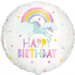 Ballon foil 45 cm Happy Birthday Unicorn Unique