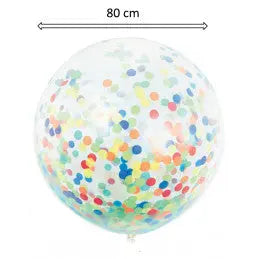 Ballon transparent GEANT 80 CM confettis multi 5cm papier de soie cotillons Alsace