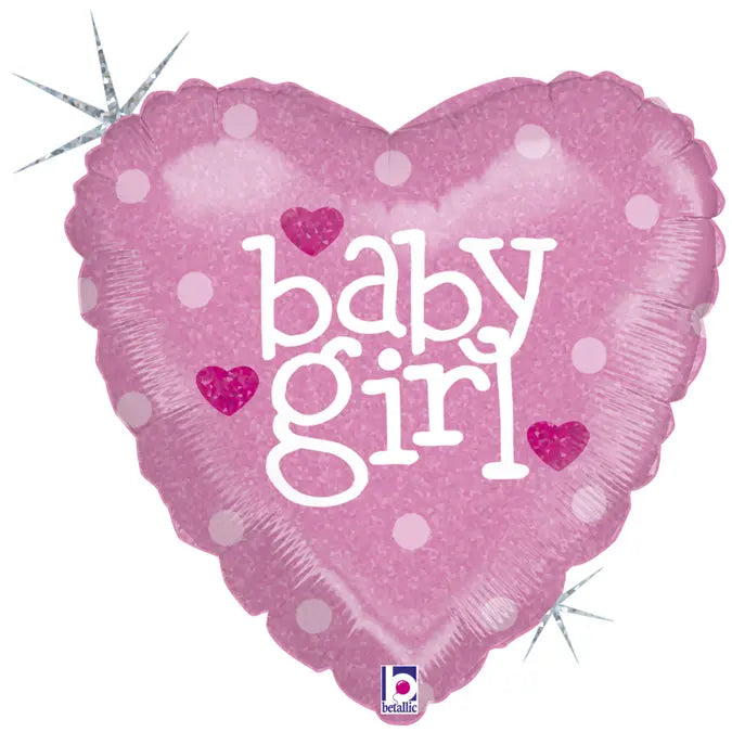 Balloon Baby Girl Betallic