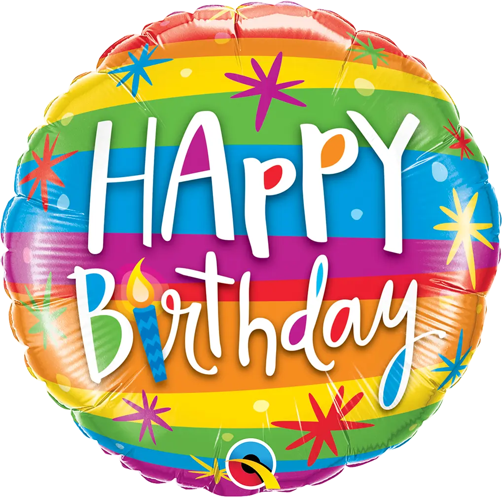 Balloon Happy Birthday colourful qualatex