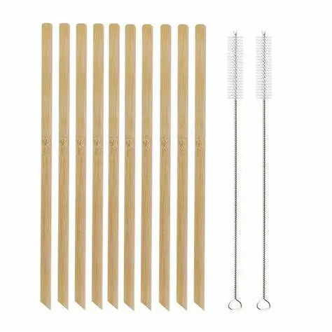 Bamboo Straws - Set Of 6 thepartyville
