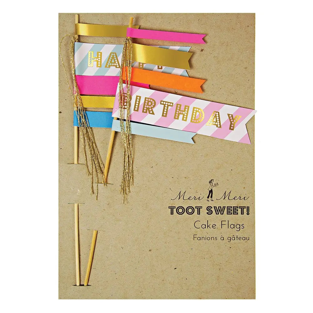 Birthday Flag Cake Toppers (set of 2) Meri Meri