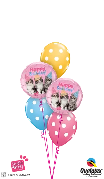 Birthday Kittens Foil Balloon qualatex