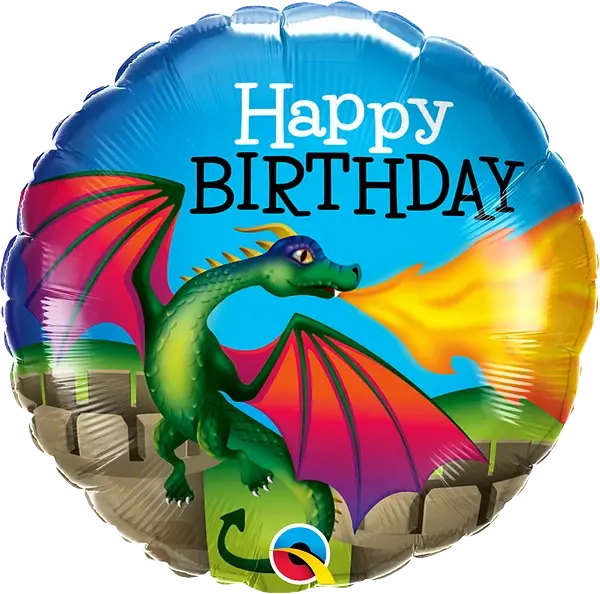 Birthday Mythical Dragon foil balloon qualatex