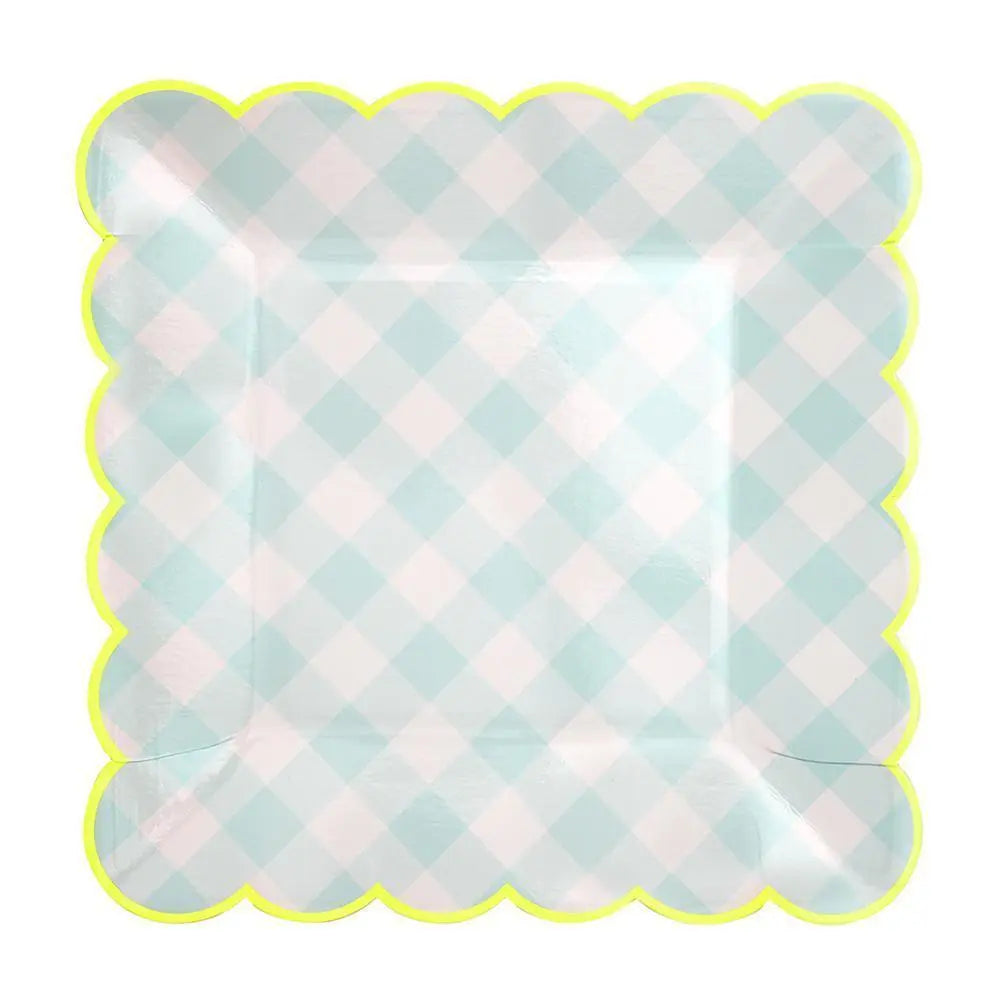 Blue Gingham Large Plates Meri Meri