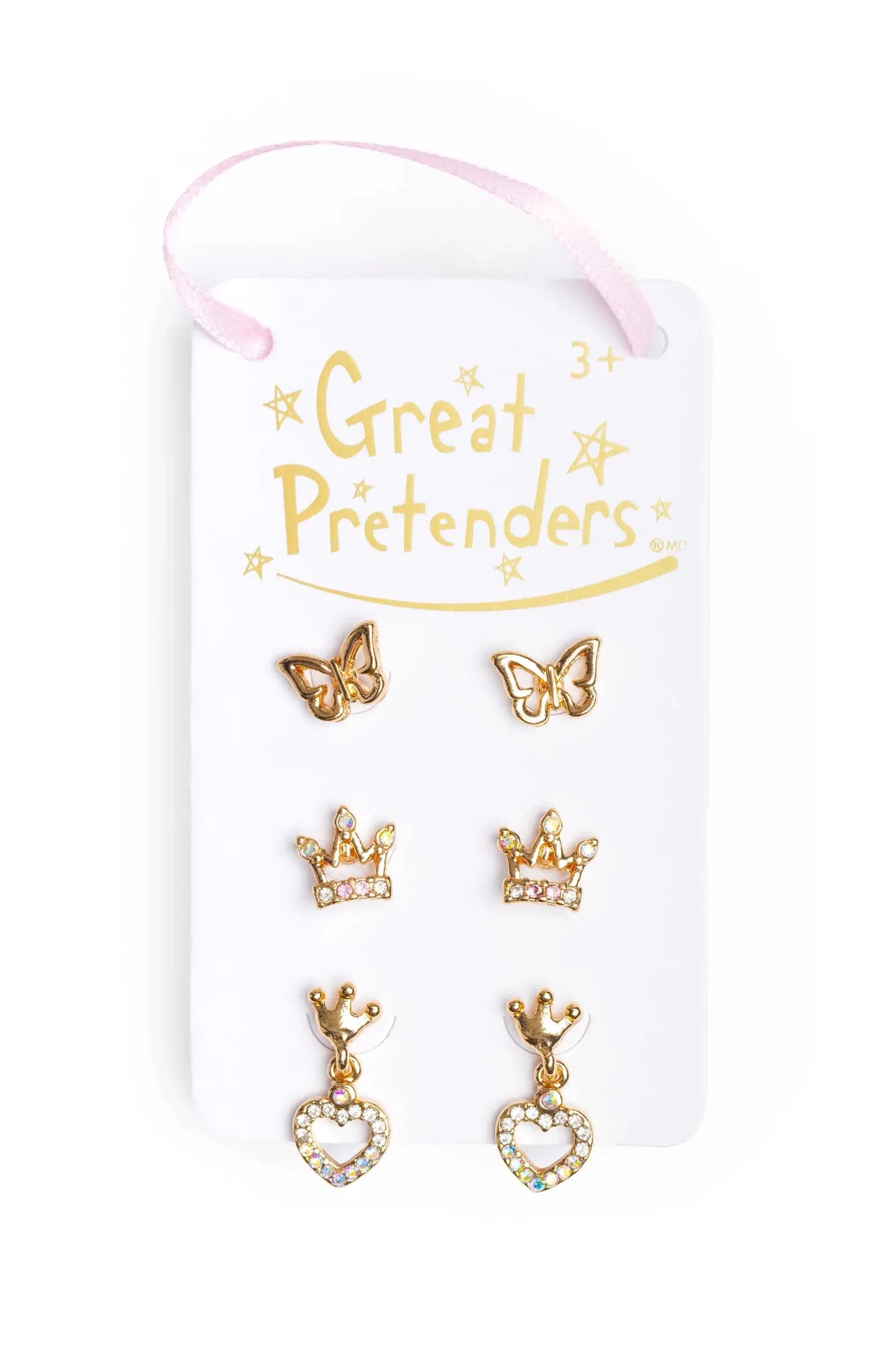 Boutique royal crown studded earrings Great Pretenders