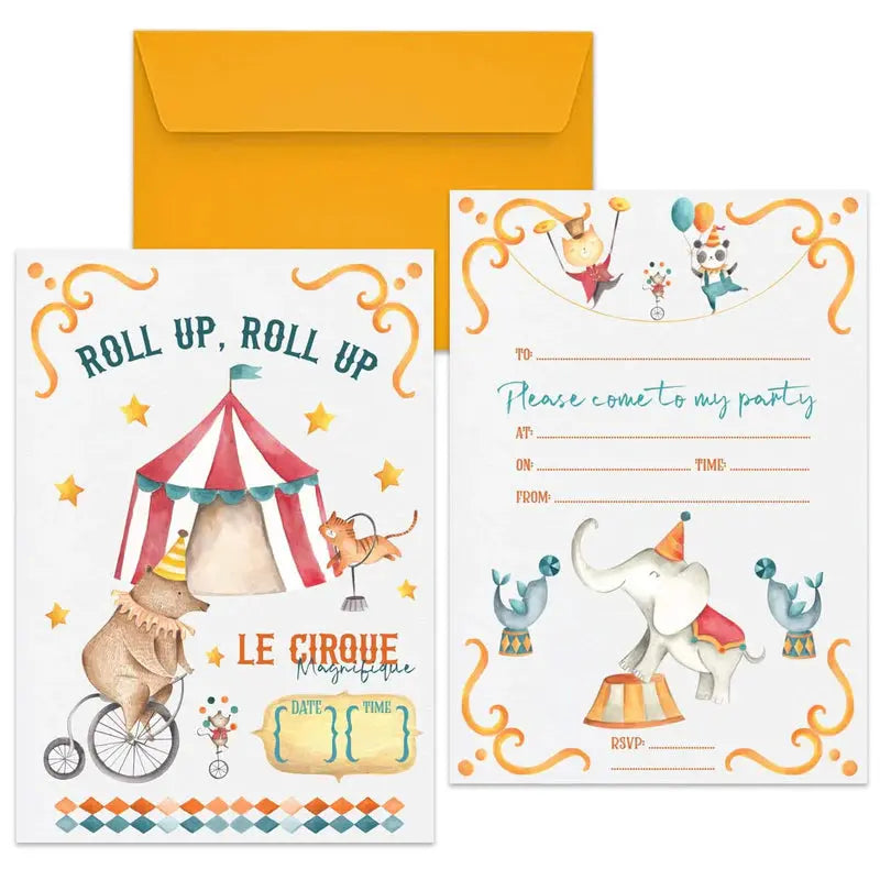 CIRCUS PARTY INVITATIONS MustardandGray