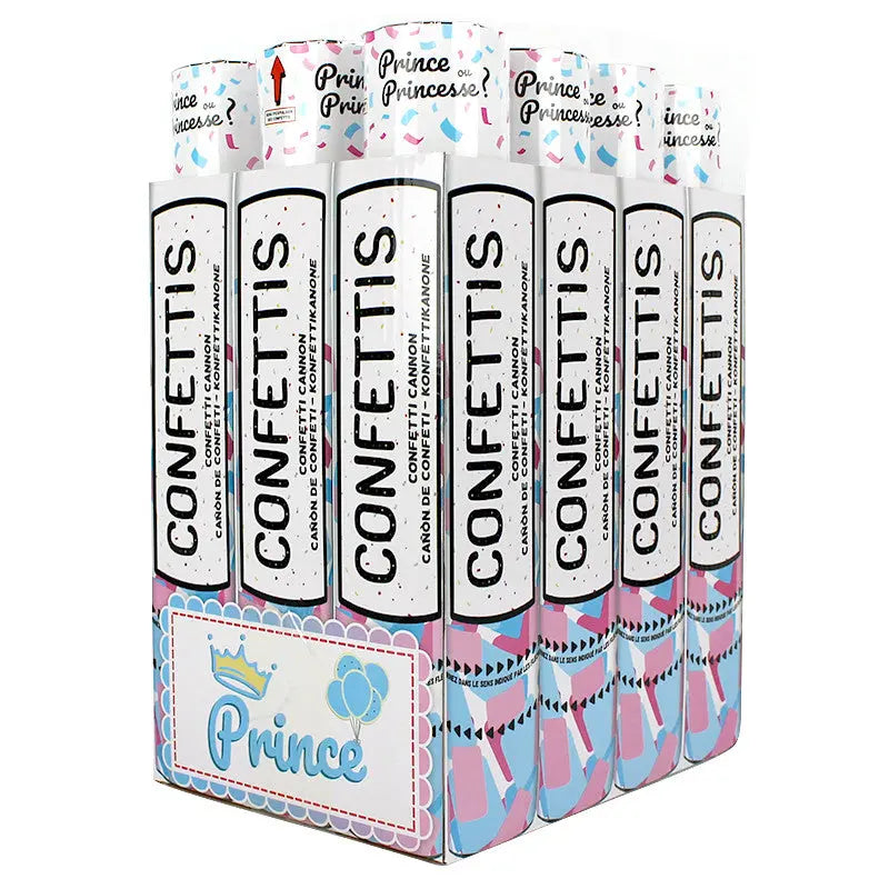 Canon confettis GARCON 30cm Papier Bleu cotillons Alsace