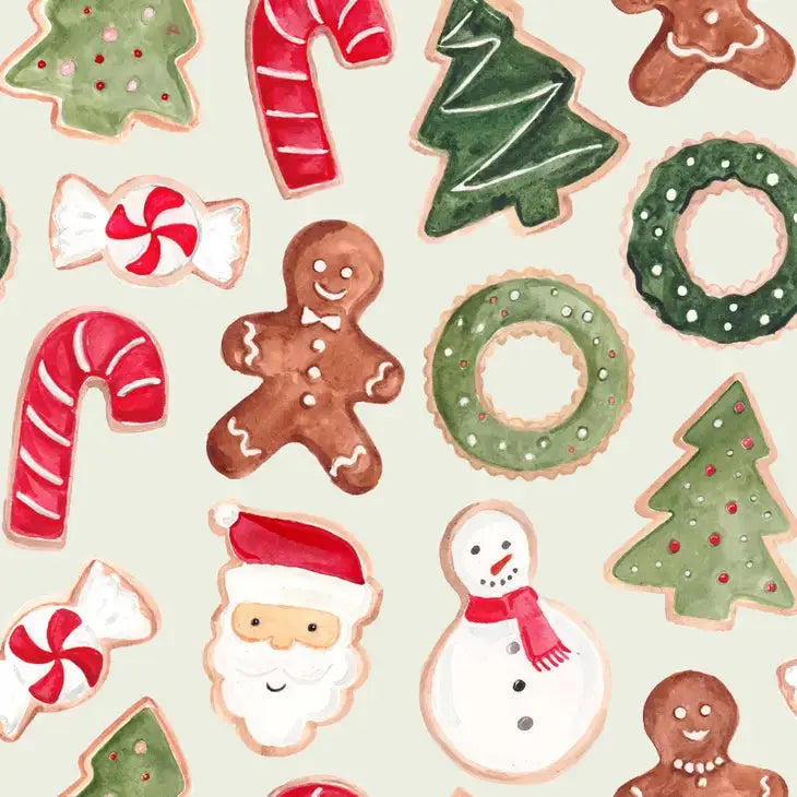 Christmas Cookie Print Wrapping Paper Sheets The Illustrated Life