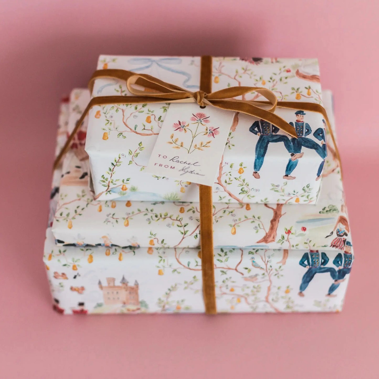 Christmas Toile Wrapping Paper Sheets The Illustrated Life