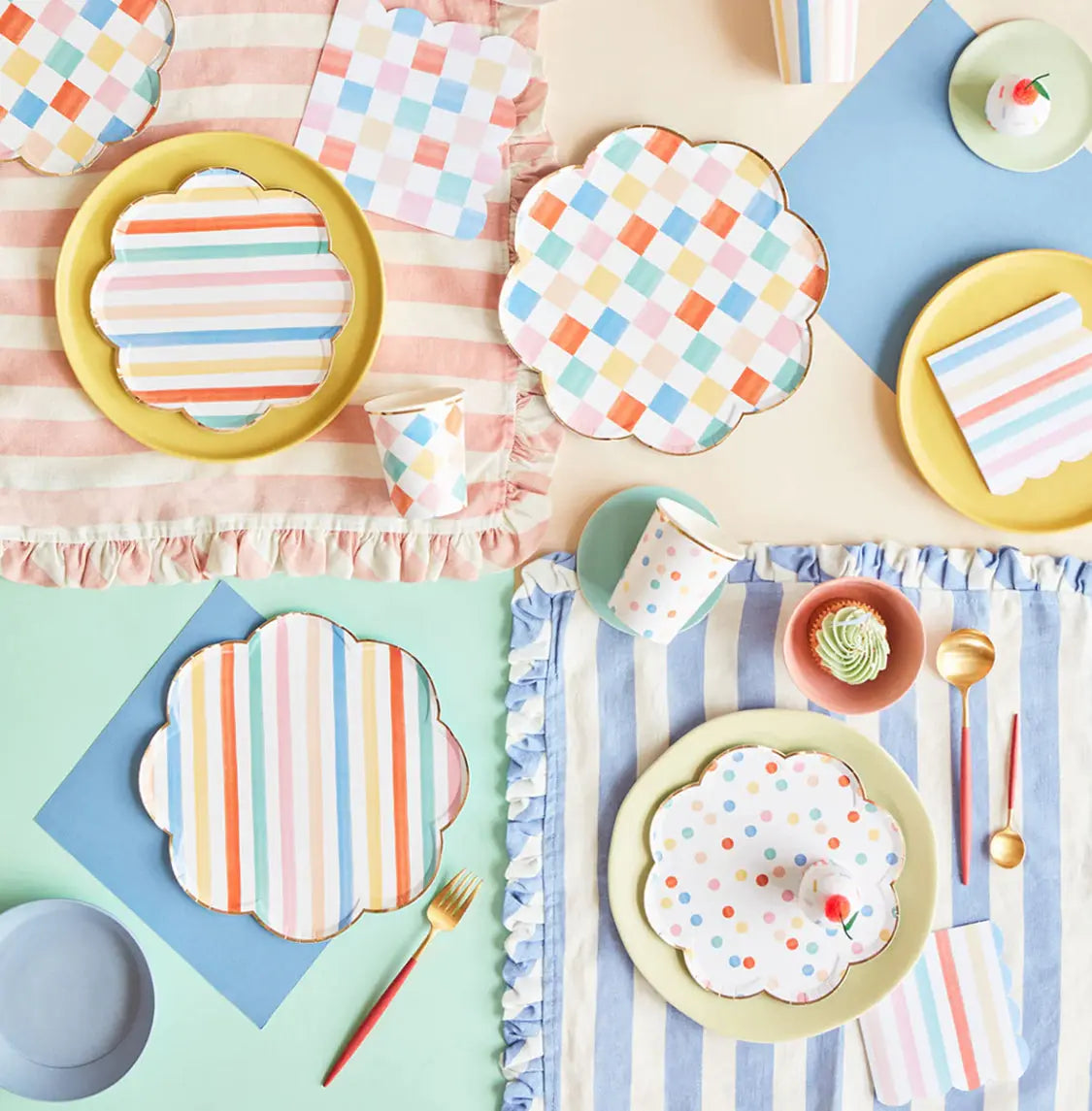 Colourful Pattern Cups (x 8) Meri Meri