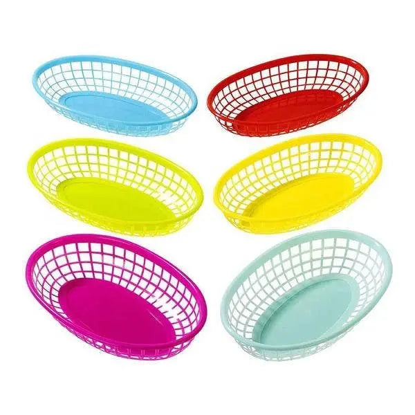 Colourful Plastic Food Baskets - 6 Pack Talking Tables