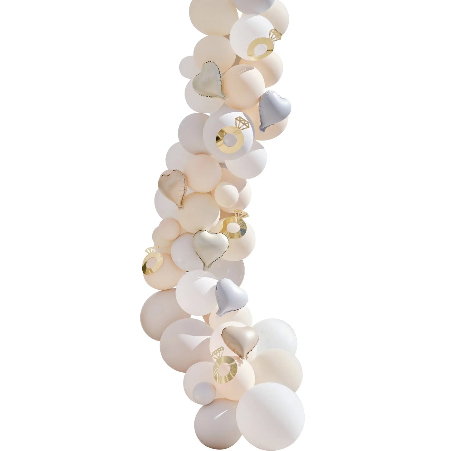 Cream, Grey and Confetti Engagement Party Balloon Arch Ginger Ray