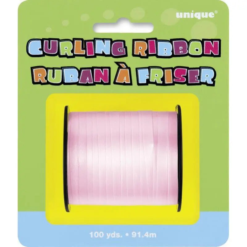 Curly Ribbon Rose Pastel 45 m cotillons Alsace