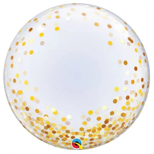 DECOBUBBLE.GOLD CONFETTI DOTS - 60CM qualatex
