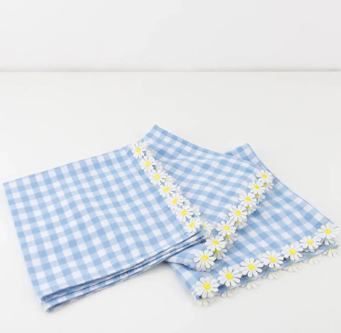 Daisy Edge Gingham Fabric Napkins (x 4) Meri Meri