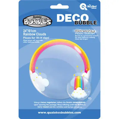 Deco Bubble-Rainbow Clouds Foil Balloon - Qualatex Qualatex