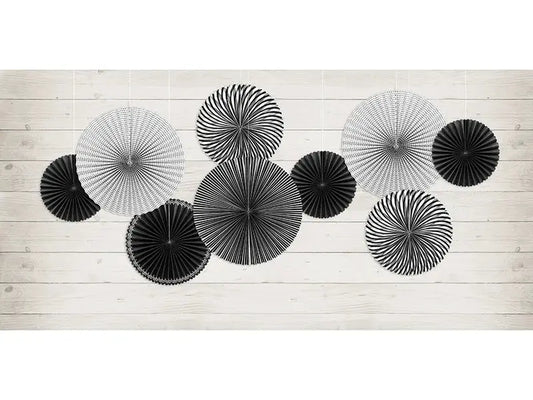 Decorative Black & White Rosettes Partydeco