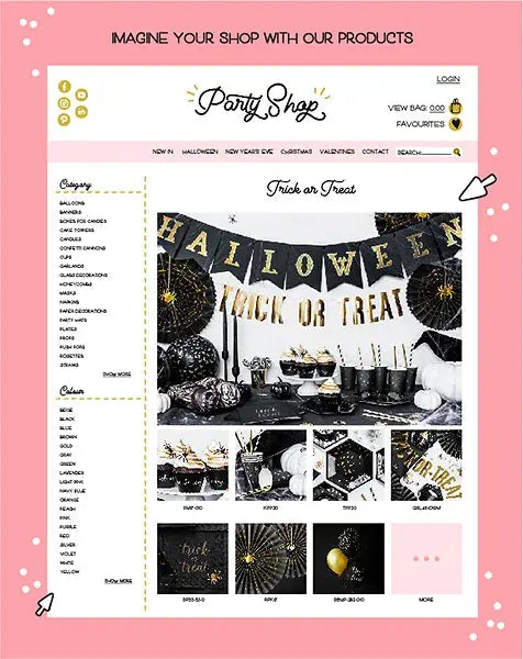 Decorative rosettes trick or treat Partydeco