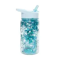 Drinking bottle glitter dusty aqua Petit Monkey