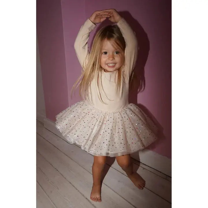 Fairy ballerina dress stars multicolor - beige Konges Slojd