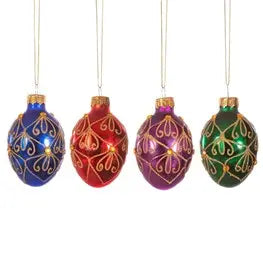 Fancy Egg Shaped Bauble - Set Of 4 SASS AND BELLE