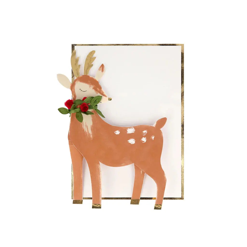 Festive Reindeer Stand Up Christmas Card Meri Meri