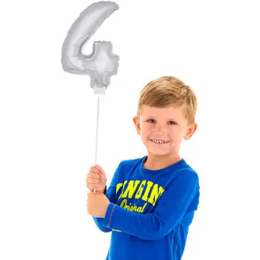 Figure Balloon XS Silver Number 4 - 36cm Folat