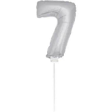 Figure Balloon XS Silver Number 7 - 36cm Folat
