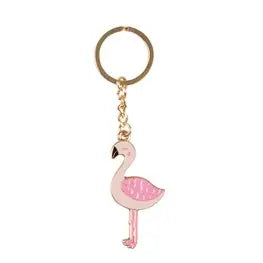 Flamingo Enamel Keyring SASS AND BELLE