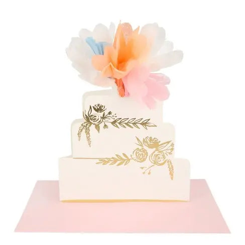 Floral Cake Stand-Up Wedding Card Meri Meri
